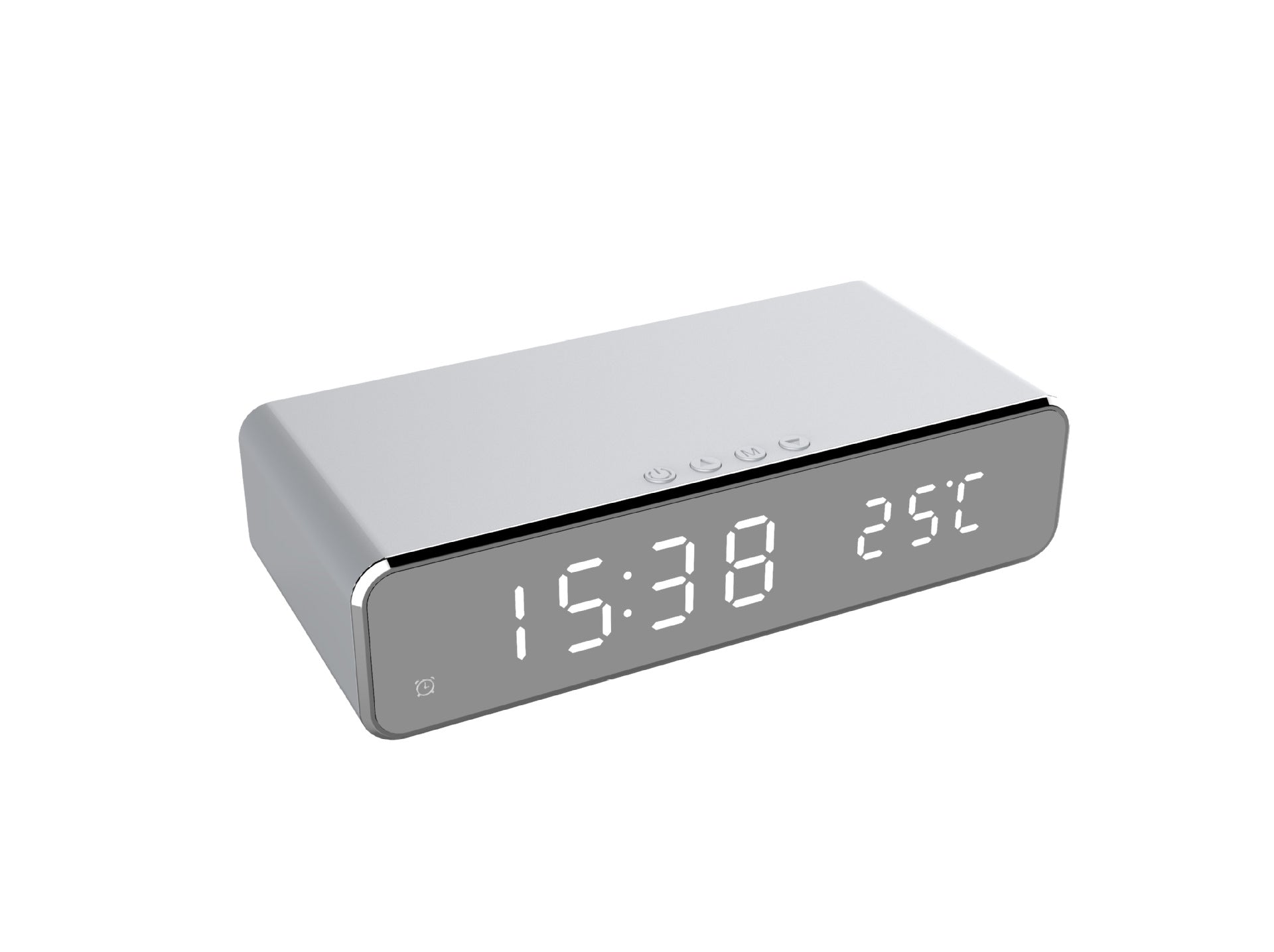 LED Electric Alarm Clock With Wireless Charger Desktop Digital Despertador Thermometer Clock HD Mirror Clock Watch Table Decor.